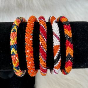 HAND CRAFTED in Nepal Beaded Bracelets
 (set of 5) #621